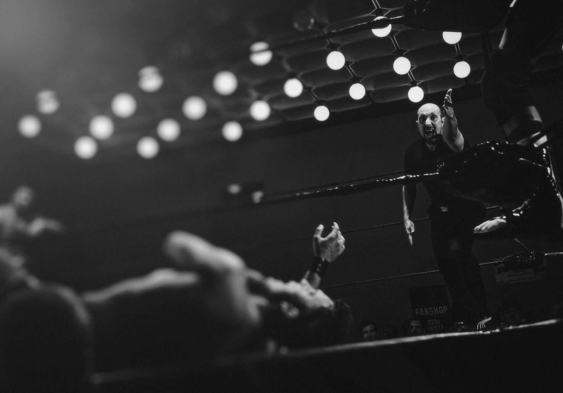 Black & White man Fighting in Ring